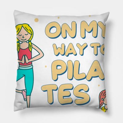 On My Way To Pilates Throw Pillow Official Pilates Gifts Merch