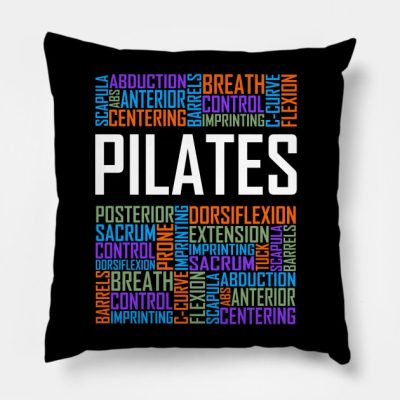 Pilates Words Throw Pillow Official Pilates Gifts Merch