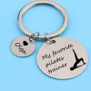 Stainless Steel Keychain Engraved My Favorite Pilates Trainer Personalized Custom Name Gift For Sports Trainer Key 2 - Pilates Gifts