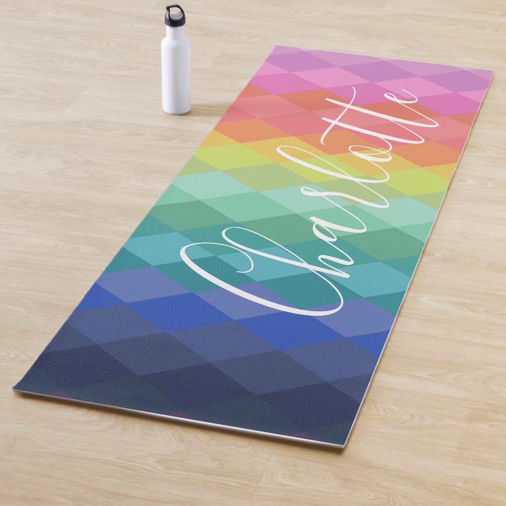colorful geometric shapes rainbow personalized yoga mat r3bb764951c0f4a8fa757243f1d39f7c5 e9qy0 1000 - Pilates Gifts