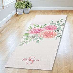 personalized pink roses yoga mat r d5vqj 307 - Pilates Gifts