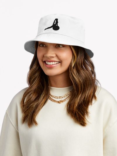 Silhouette Of A Female Doing Pilates And Yoga. Bucket Hat Official Pilates Gifts Merch