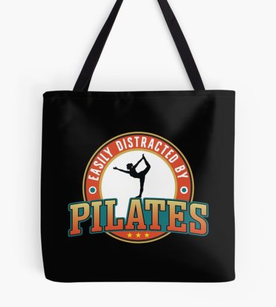 Easily Distracted By Pilates Tote Bag Official Pilates Gifts Merch