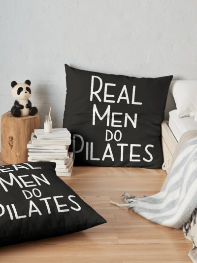 Pilates Mens Real Men Do Pilates Throw Pillow Official Pilates Gifts Merch