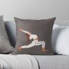 Silhouette Of A Female Doing Pilates And Yoga. Throw Pillow Official Pilates Gifts Merch