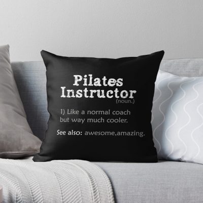 Pilates Instructor Definition Throw Pillow Official Pilates Gifts Merch