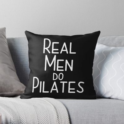 Pilates Mens Real Men Do Pilates Throw Pillow Official Pilates Gifts Merch