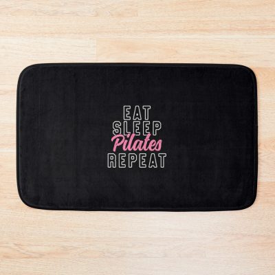 Eat Sleep Pilates Repeat  Pink Cute Trendy Fitness Bath Mat Official Pilates Gifts Merch