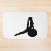 Silhouette Of A Female Doing Pilates And Yoga. Bath Mat Official Pilates Gifts Merch