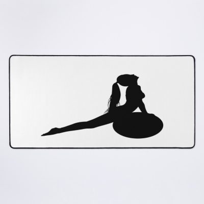 Silhouette Of A Female Doing Pilates And Yoga. Mouse Pad Official Pilates Gifts Merch