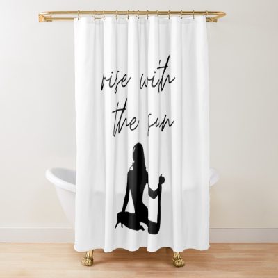 Sitting Pilates Woman Silhouette Shower Curtain Official Pilates Gifts Merch