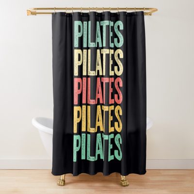 Retro Pilates  Instructor Teacher Vintage Workout Shower Curtain Official Pilates Gifts Merch