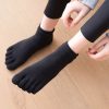 2023 Women Breathable Pilates Socks Anti Slip Five Toe Yoga Socks Quick Dry Cotton Ladies Ballet 4 - Pilates Gifts