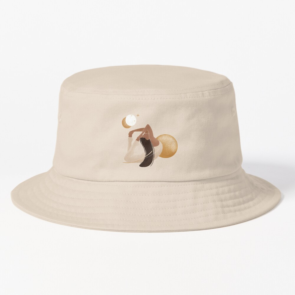 Silhouette Of A Female Doing Pilates Bucket Hat